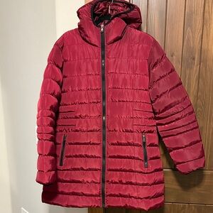 U2 Wear Me Out Red Puffer Jacket w/Hood NWOT